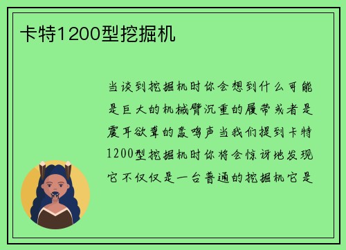 卡特1200型挖掘机